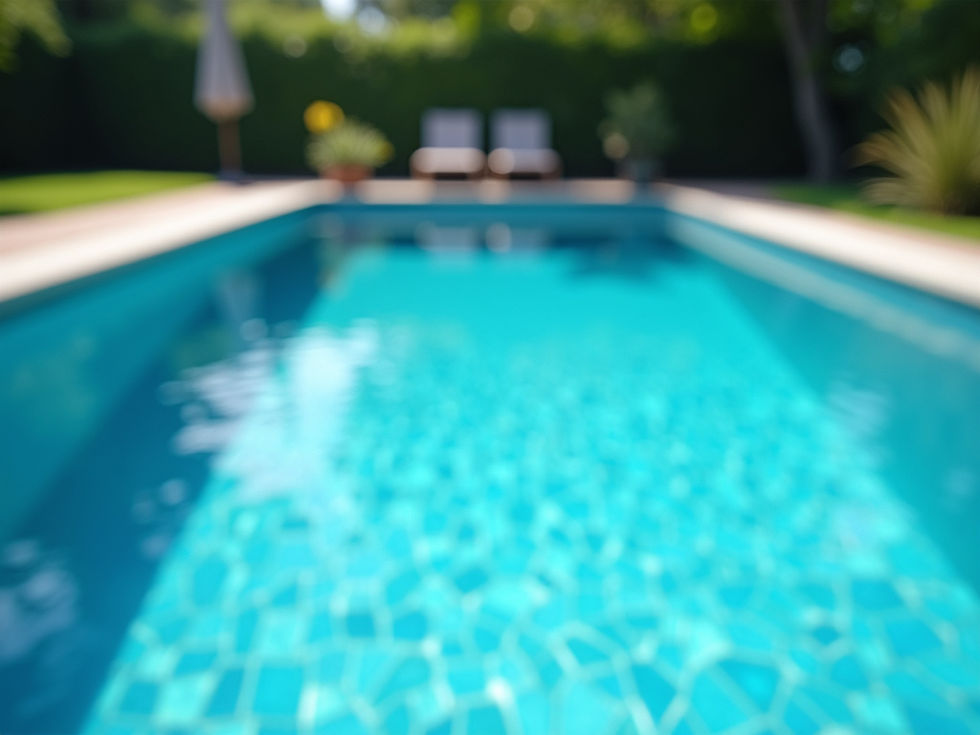 Close-up view of a labeled pool chemical container with safety instructions