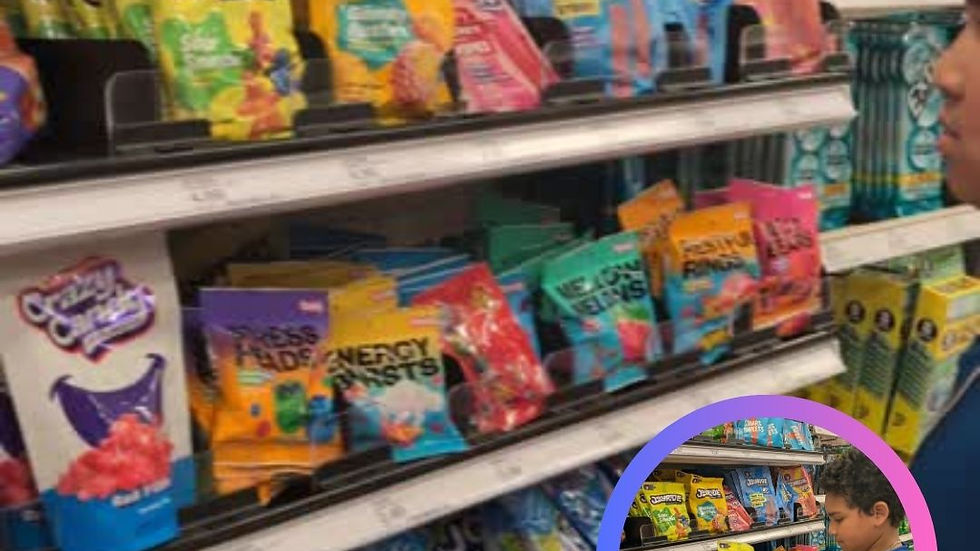 Youth athlete choosing between colorful candy and sports snacks ā SN2Go highlights better fueling options for performance