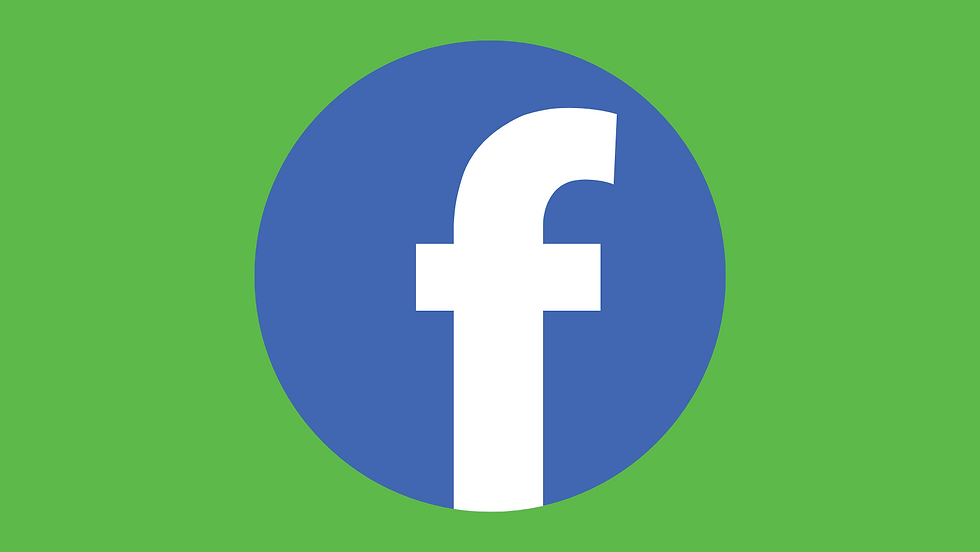White "f" logo in a blue circle on a green background.