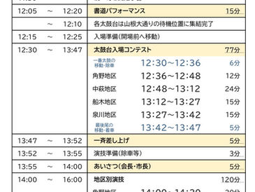10/17(土)タイムスケジュール