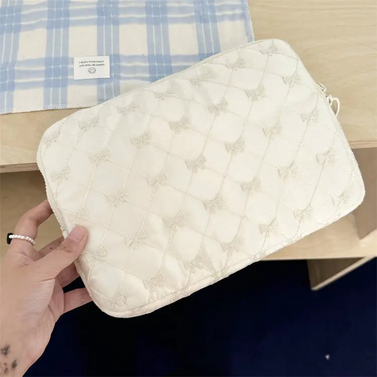 Thumbnail: Satin bow iPad/laptop pouch
