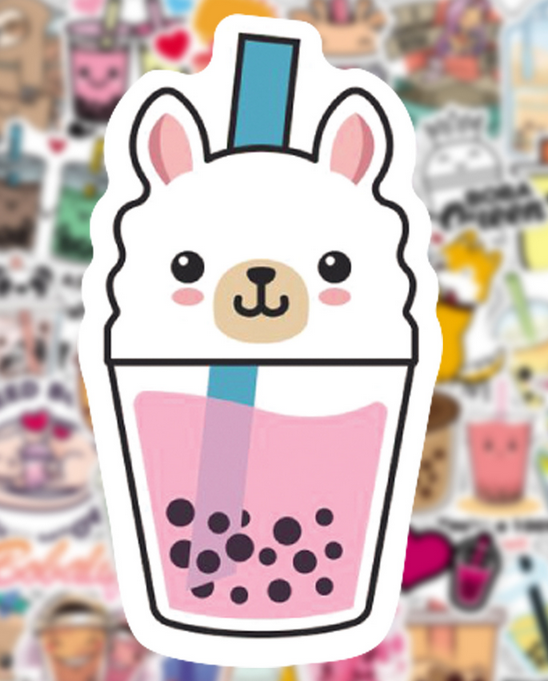 Thumbnail: Set of 20 Random Night Market Boba Drink Stickers 2"x2"