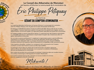 Nomination Éric P. Petiquay
