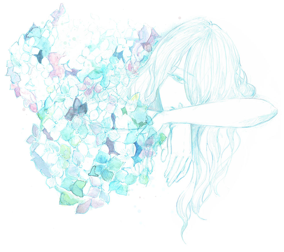 梅雨の窓辺に