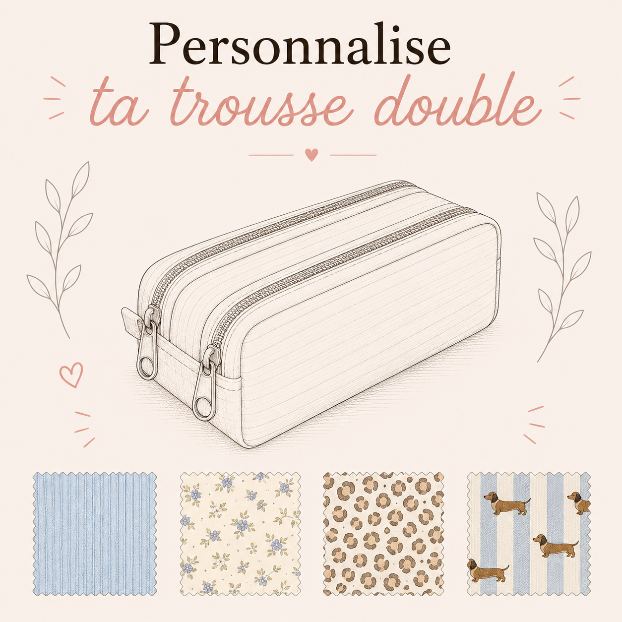 Trousse double personnalisable 