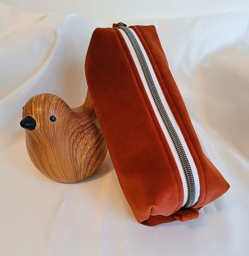 Miniature : Trousse en velours upcyclé
