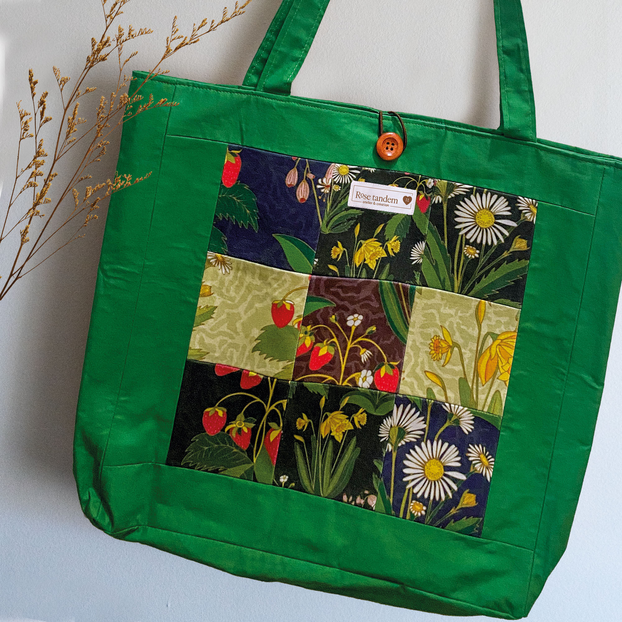 Patchwork Tote Bag - Strawberry field
