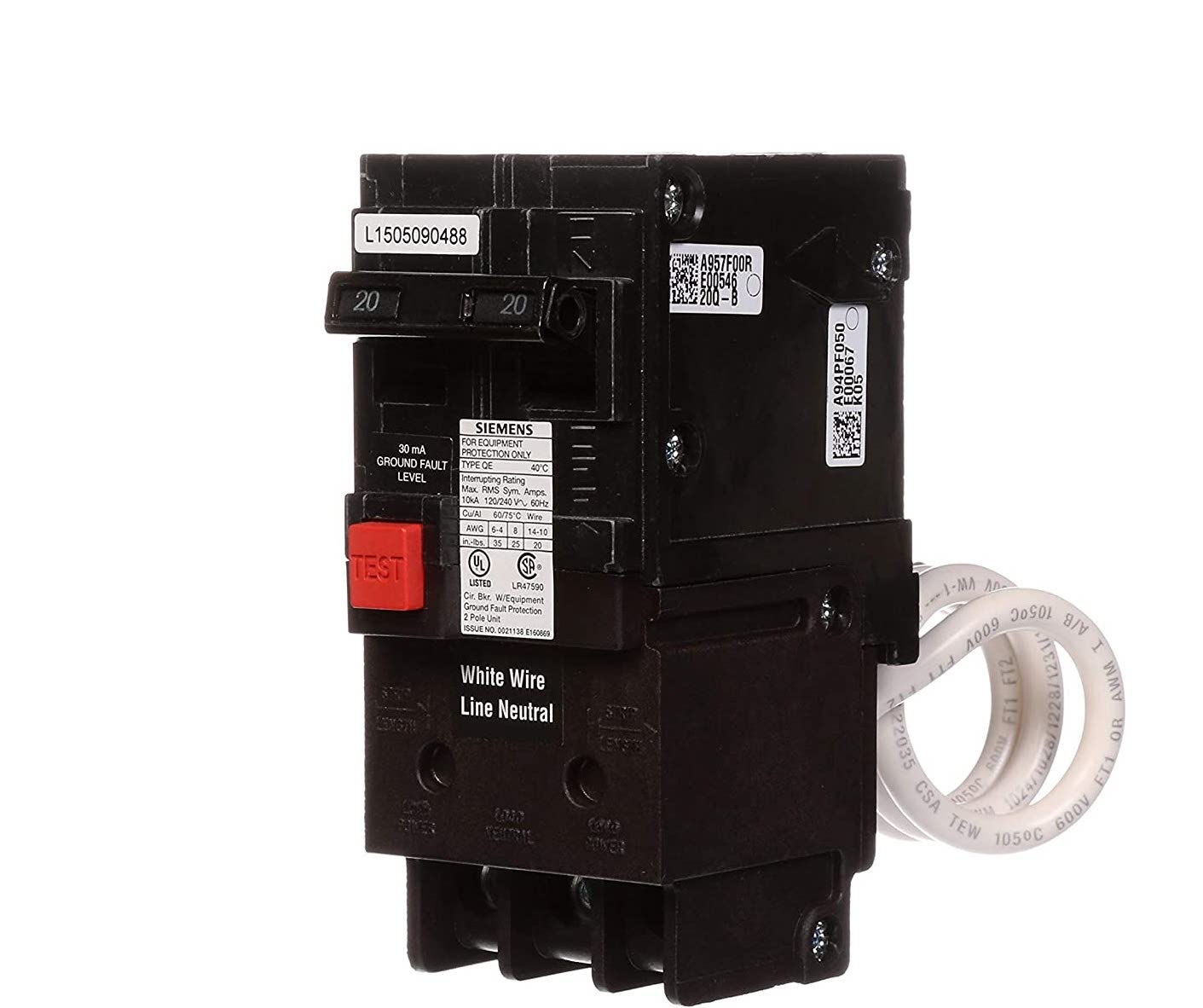Siemens QE 20-Amp GFEP Breaker