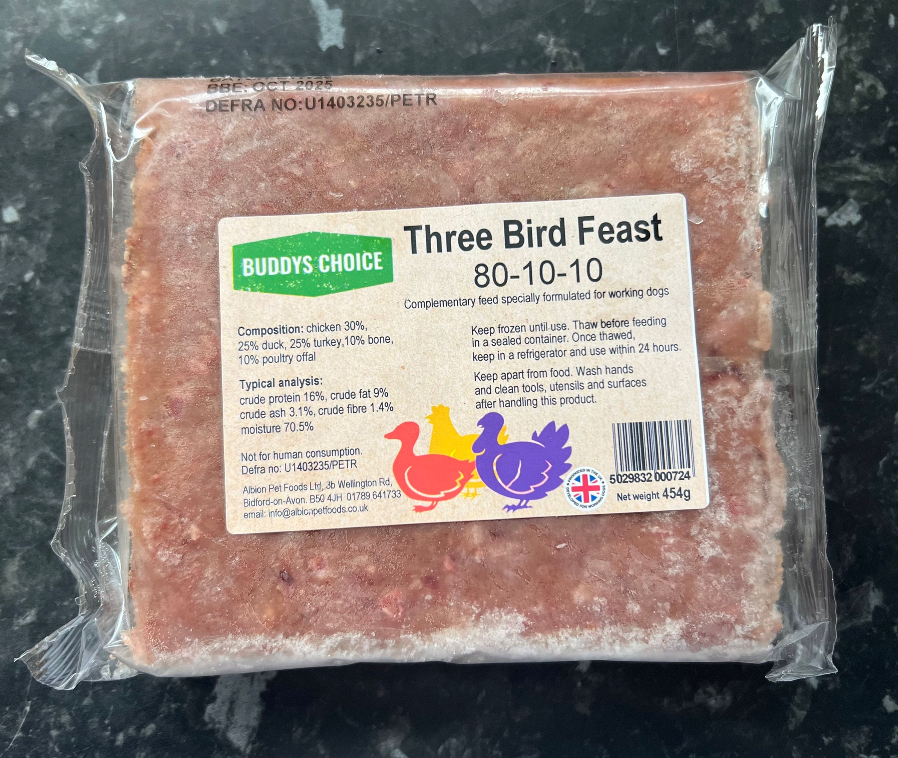 Albion Three Bird Feast  80-10-10 (454g)