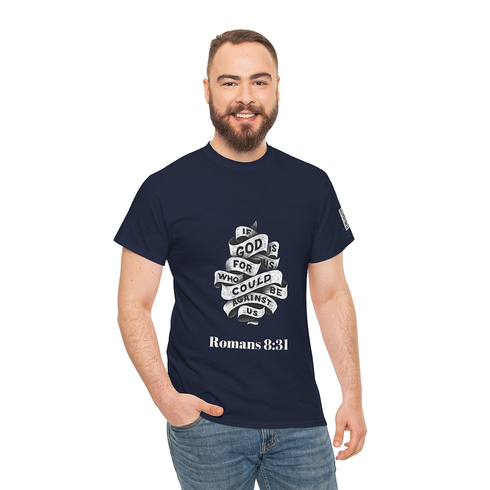 Thumbnail: Romans 8:31 Who can be against us?" Unisex Heavy Cotton Tee