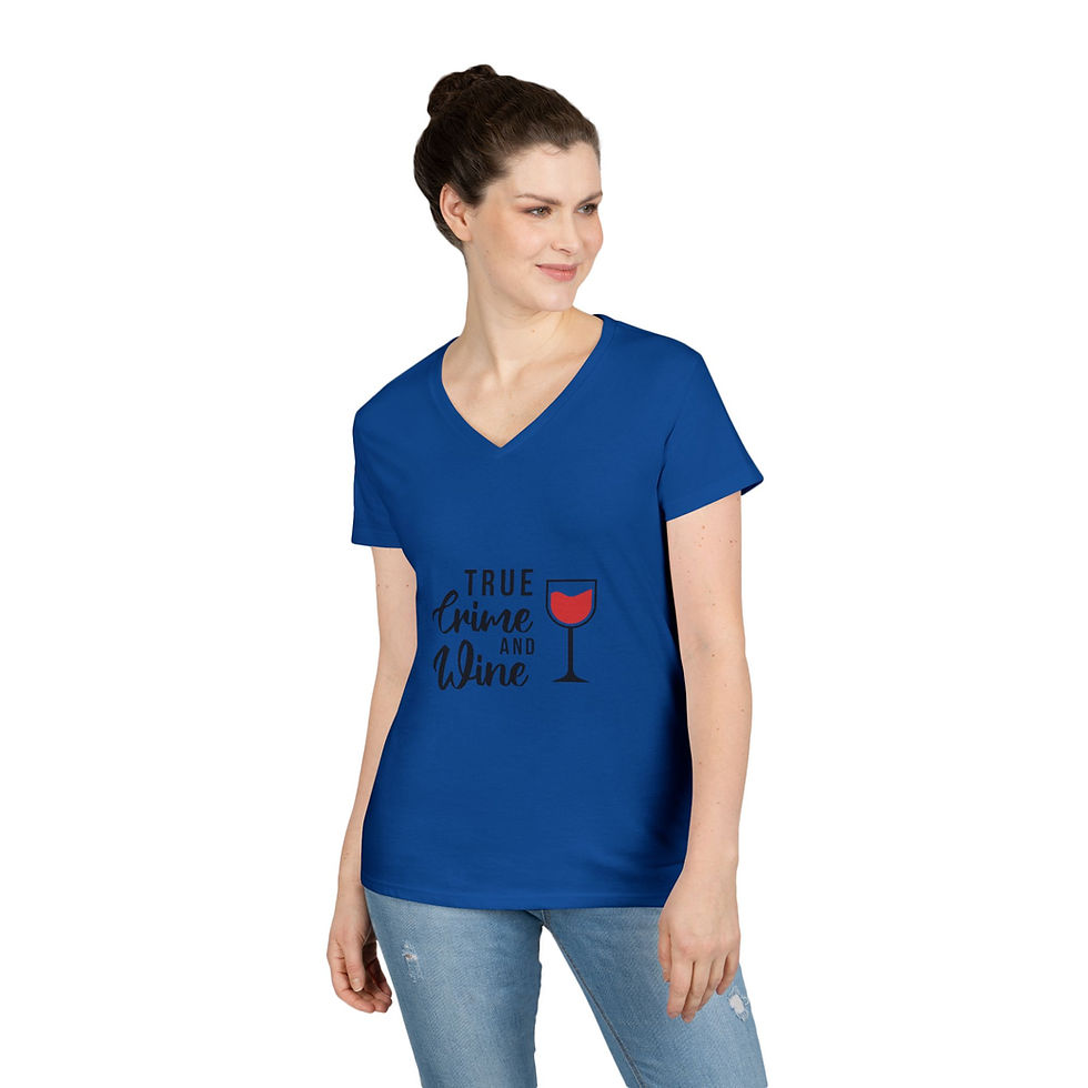 Thumbnail: True Crime and Wine Ladies' V-Neck T-Shirt