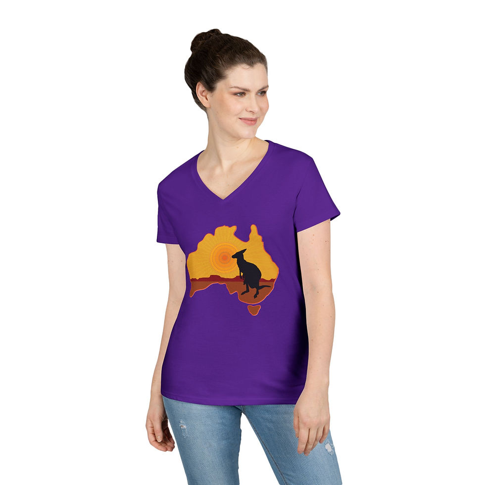 Thumbnail: Kangaroo Colorful Ladies' V-Neck T-Shirt
