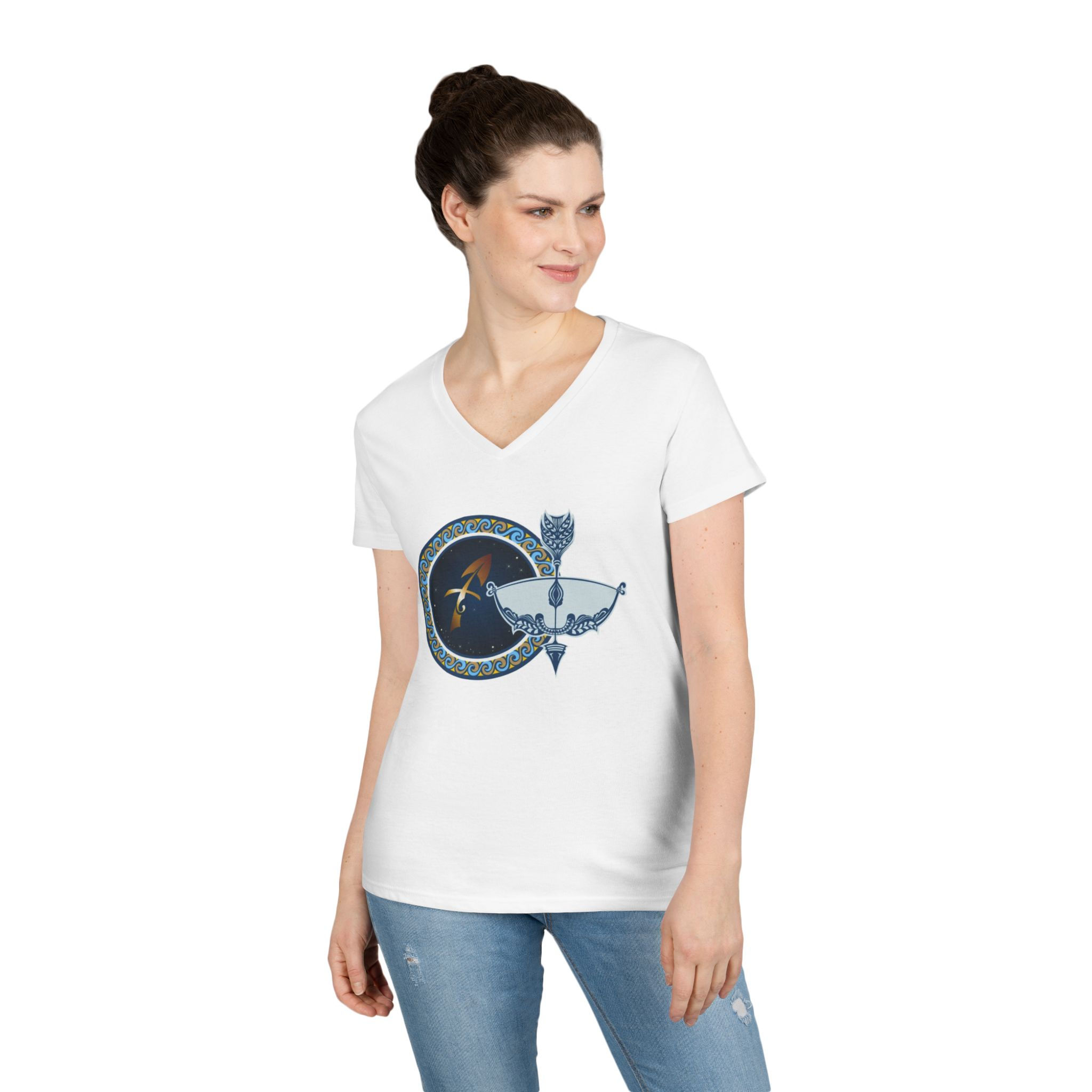 Sagittarius Zodiac Ladies' V-Neck T-Shirt