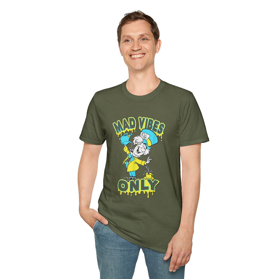 Thumbnail: Mad Vibes Only Mad Hatter in Wonderland Unisex Softstyle T-Shirt