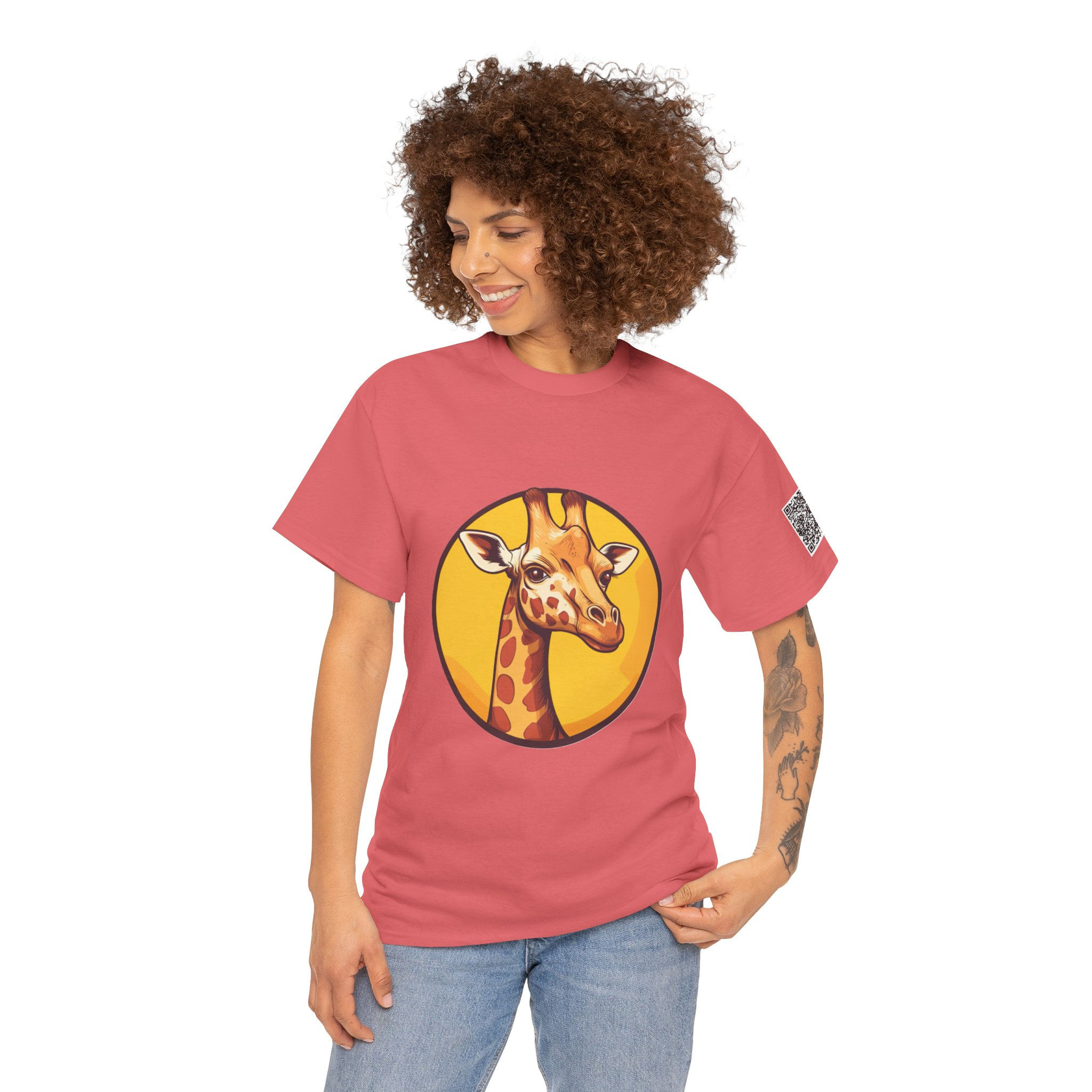 Giraffe Colorful Unisex Heavy Cotton Tee