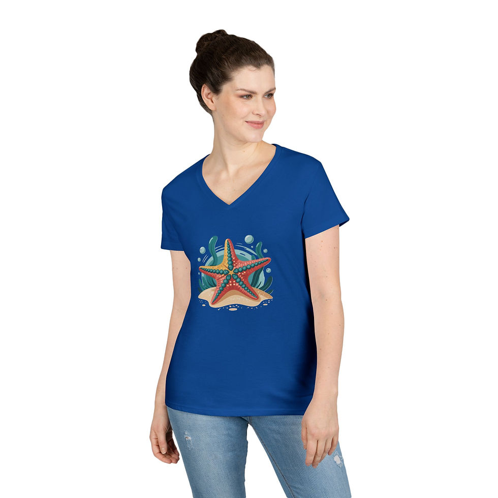 Thumbnail: Starfish Colorful  Ladies' V-Neck T-Shirt