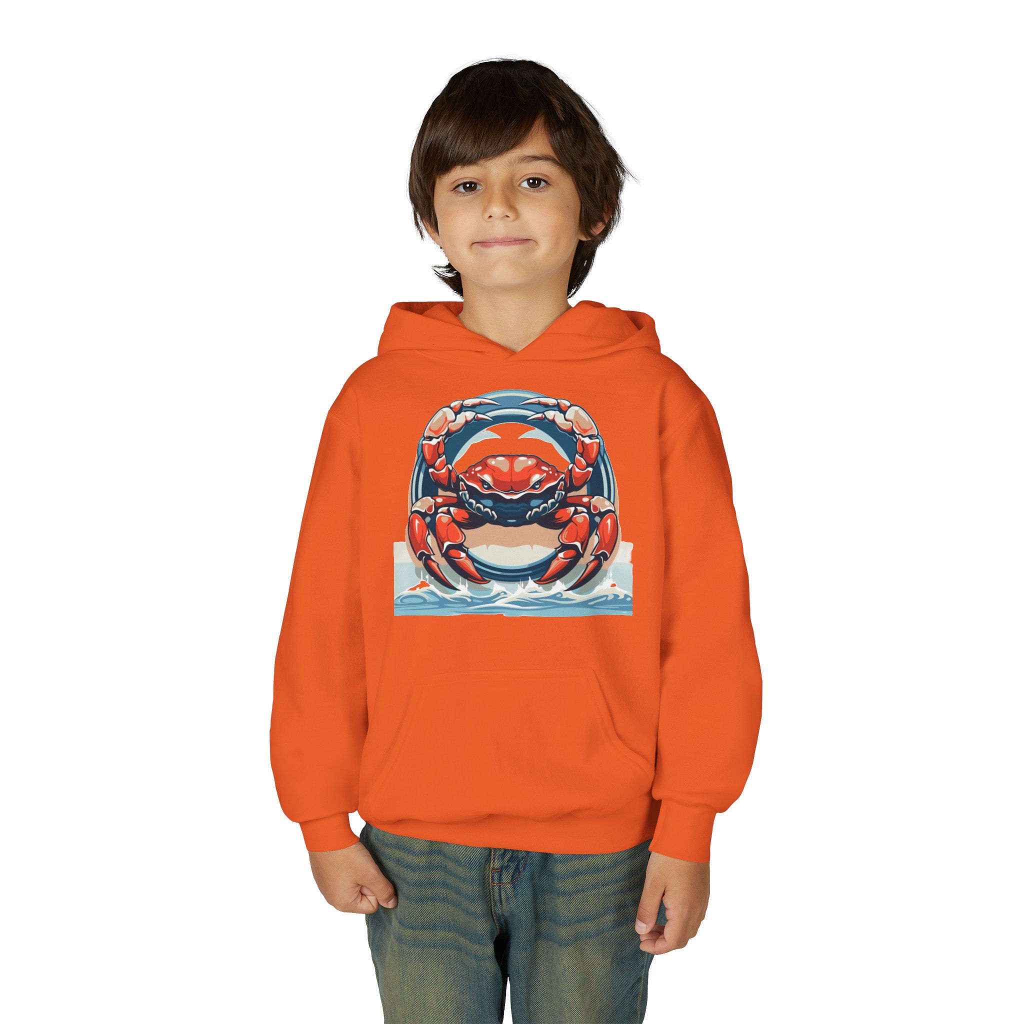 Crab Colorful Youth Heavy Blend Hooded Sweatshirt