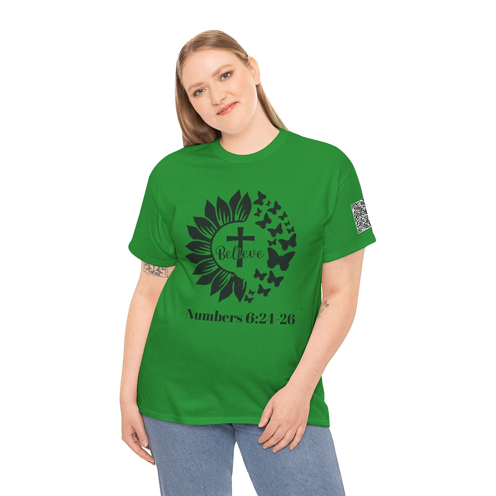 Thumbnail: Numbers 6:24-26 Lord bless you and keep you Unisex Heavy Cotton Tee