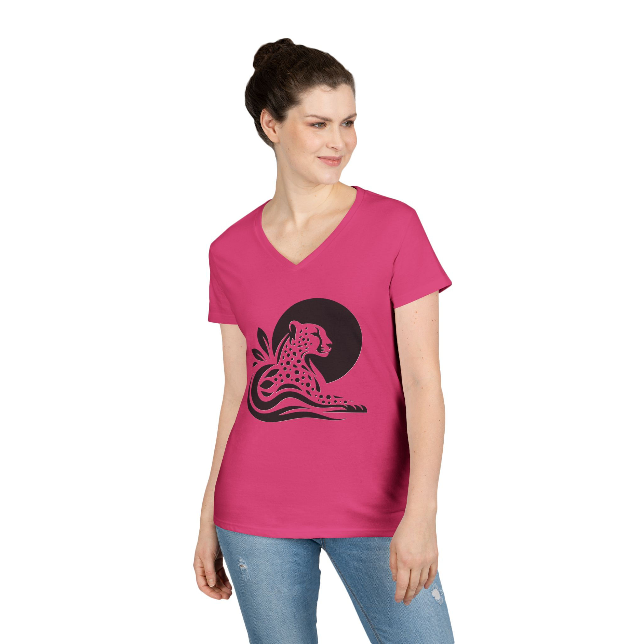 Cheetah Ladies' V-Neck T-Shirt