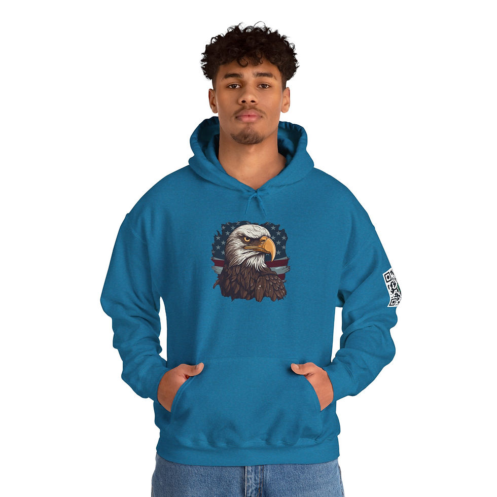 Thumbnail: Bald Eagle Colorful Flag Unisex Heavy Blend™ Hooded Sweatshirt