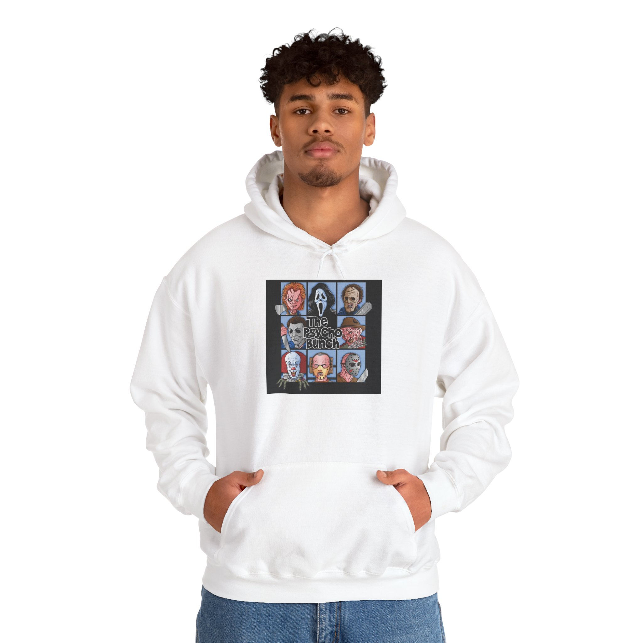The Psycho Bunch Horror Characters Fun Hoodie, Scary Monsters, Halloween, Spooky