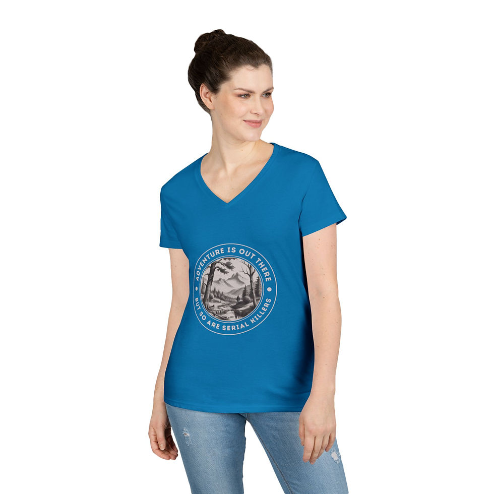 Thumbnail: Adventure is out there Ladies' V-Neck T-Shirt