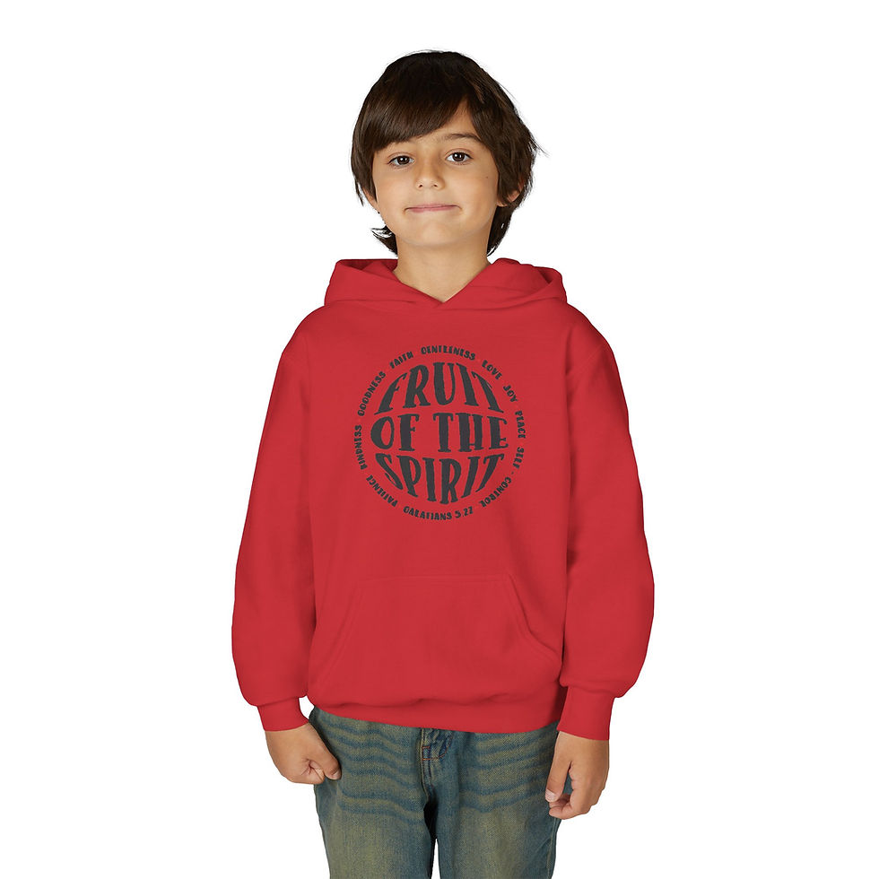 Thumbnail: Galatians 5:22 Fruit of the Spirit Youth Heavy Blend Hooded Sweatshirt
