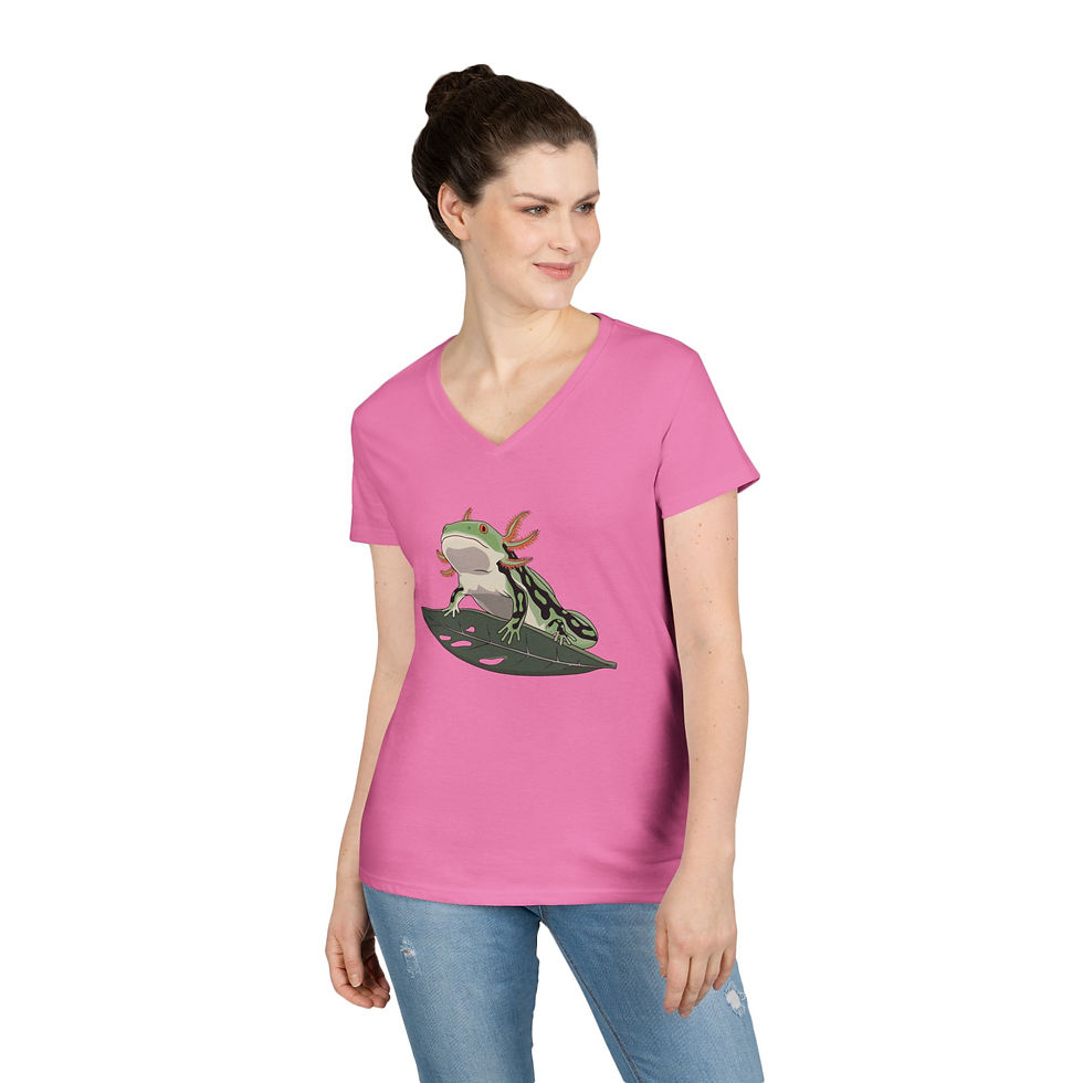 Thumbnail: Axolotl Colorful Ladies' V-Neck T-Shirt