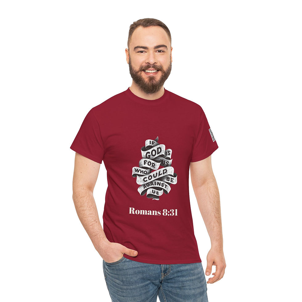 Thumbnail: Romans 8:31 Who can be against us?" Unisex Heavy Cotton Tee