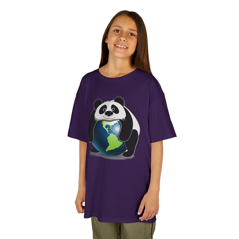 Thumbnail: Giant Panda Bear Colorful Kids Heavy Cotton™ Tee