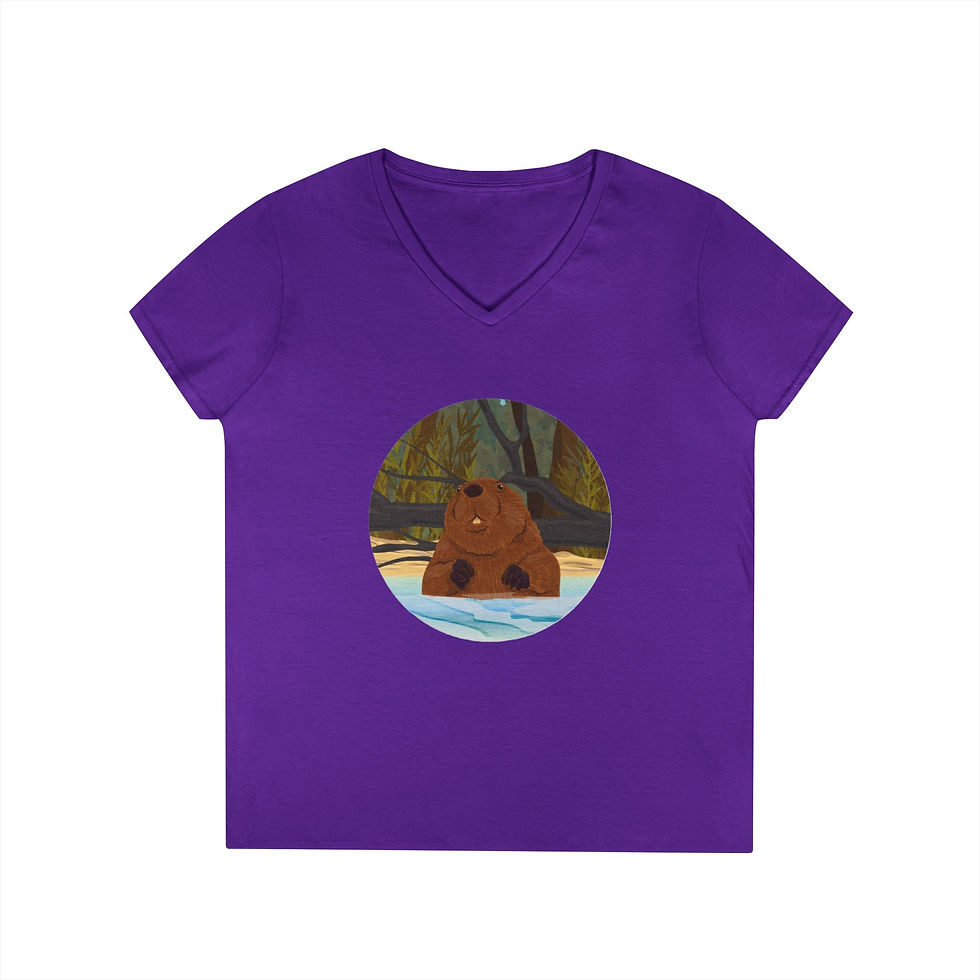 Thumbnail: Beaver Colorful Ladies' V-Neck T-Shirt