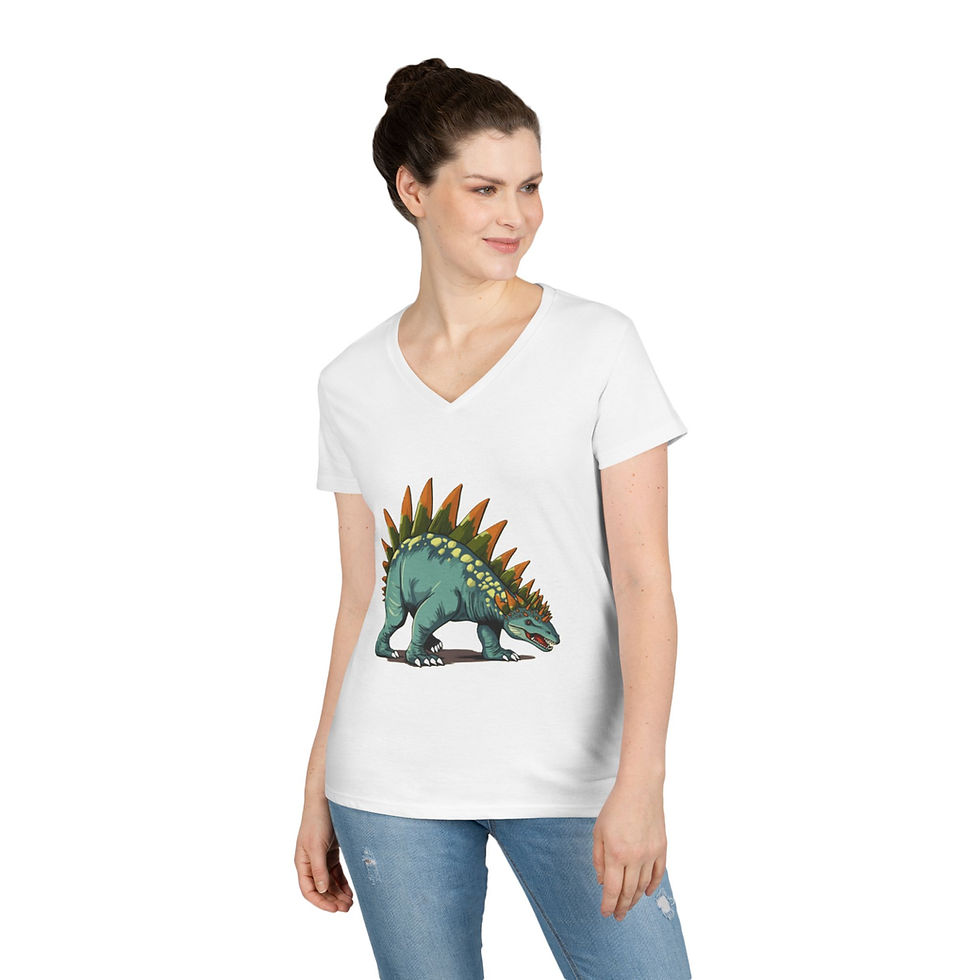 Thumbnail: Stegosaurus Ladies' V-Neck T-Shirt
