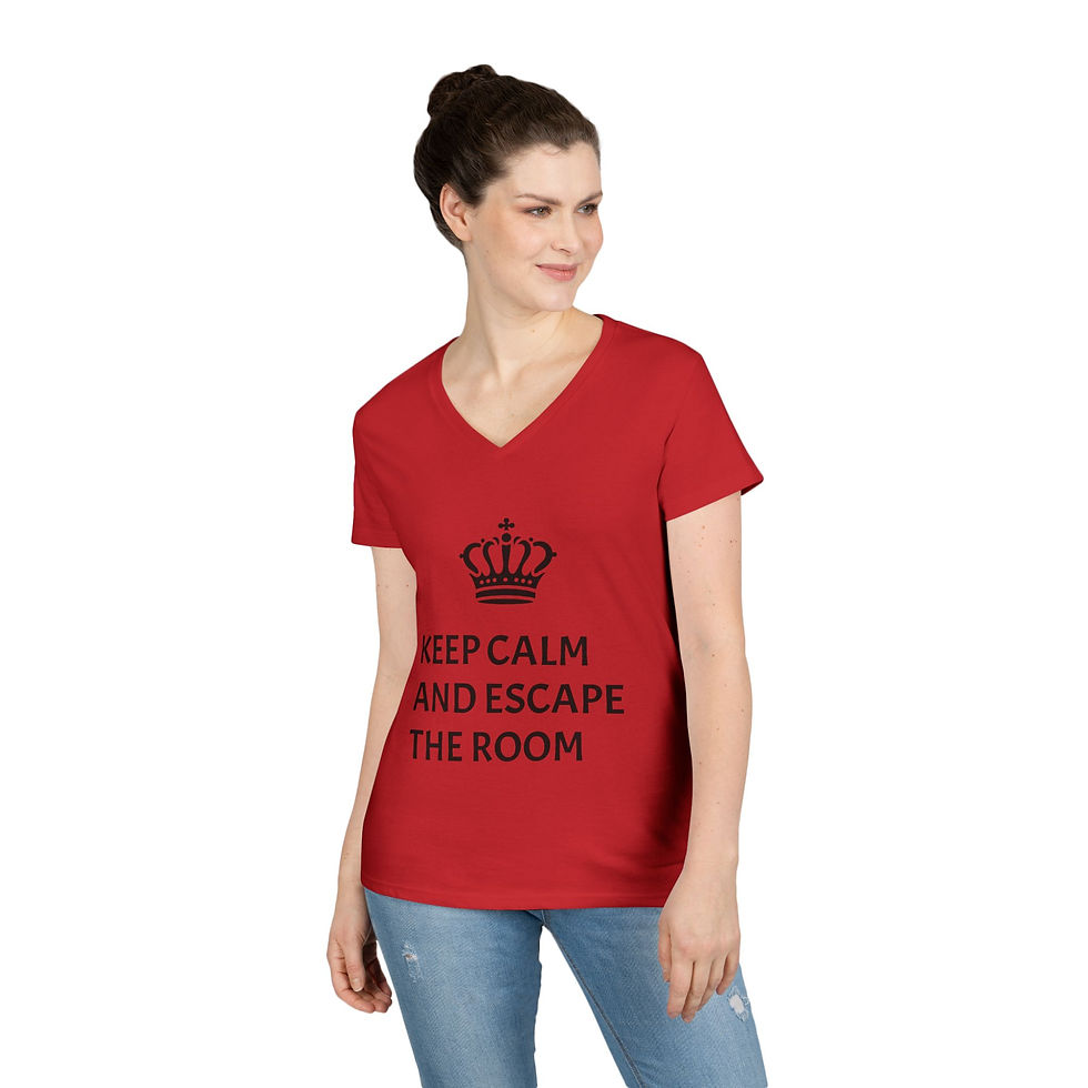 Thumbnail: Keep Calm Ladies' V-Neck T-Shirt