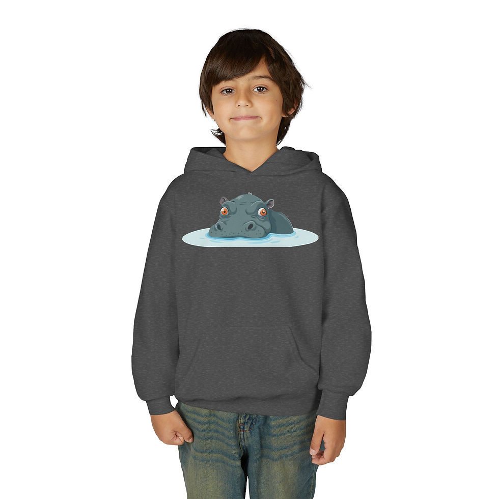 Thumbnail: Hippo Colorful Youth Heavy Blend Hooded Sweatshirt