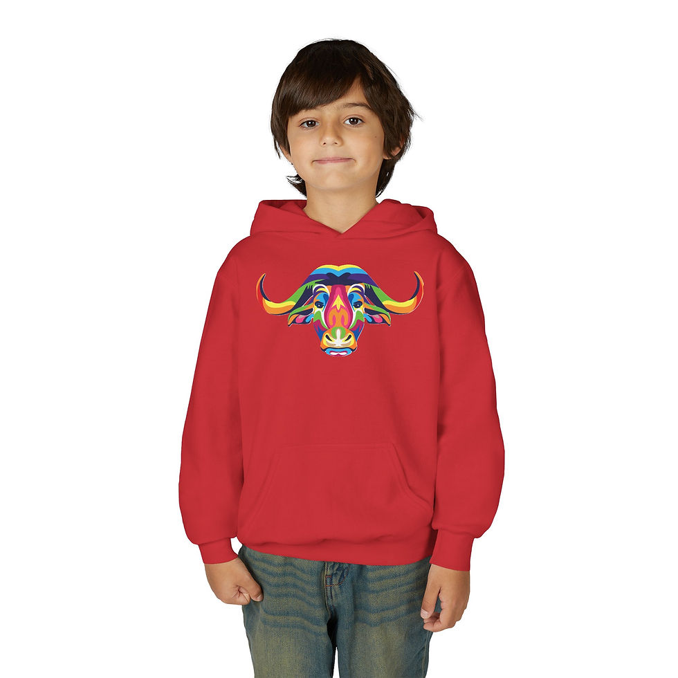 Thumbnail: Water Buffalo Colorful Youth Heavy Blend Hooded Sweatshirt