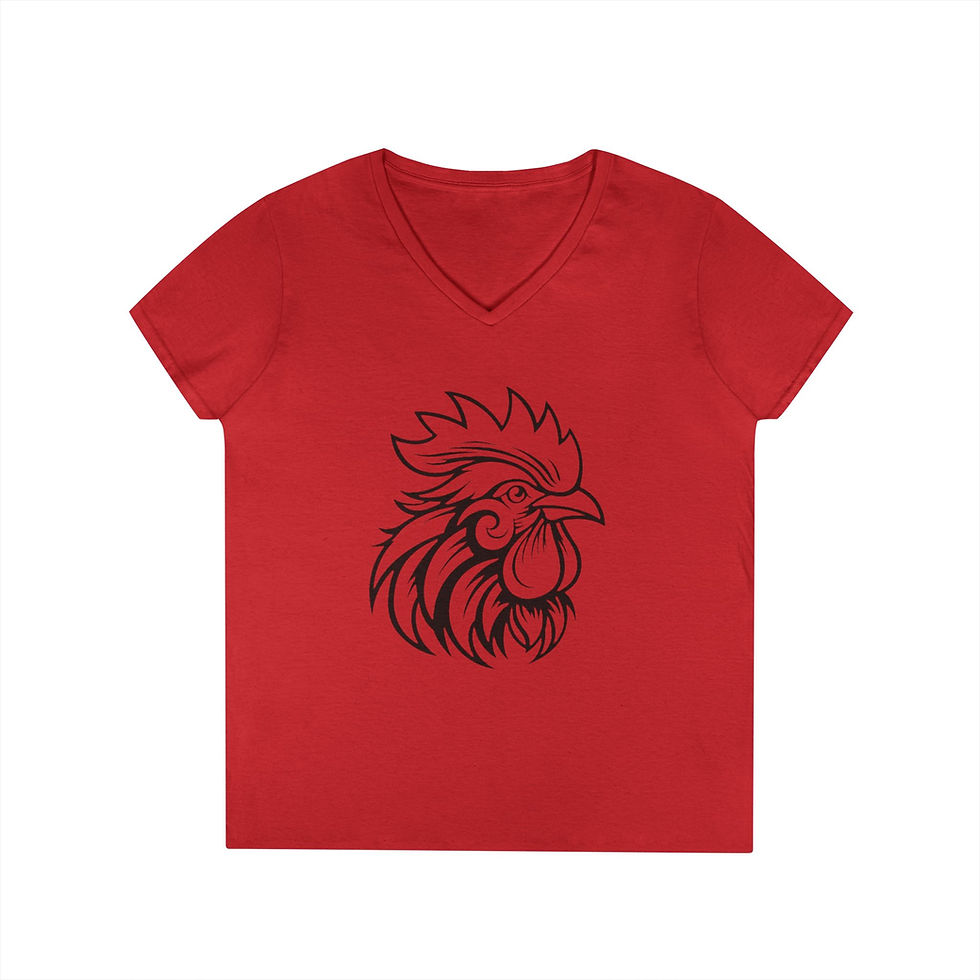 Thumbnail: Chicken Ladies' V-Neck T-Shirt