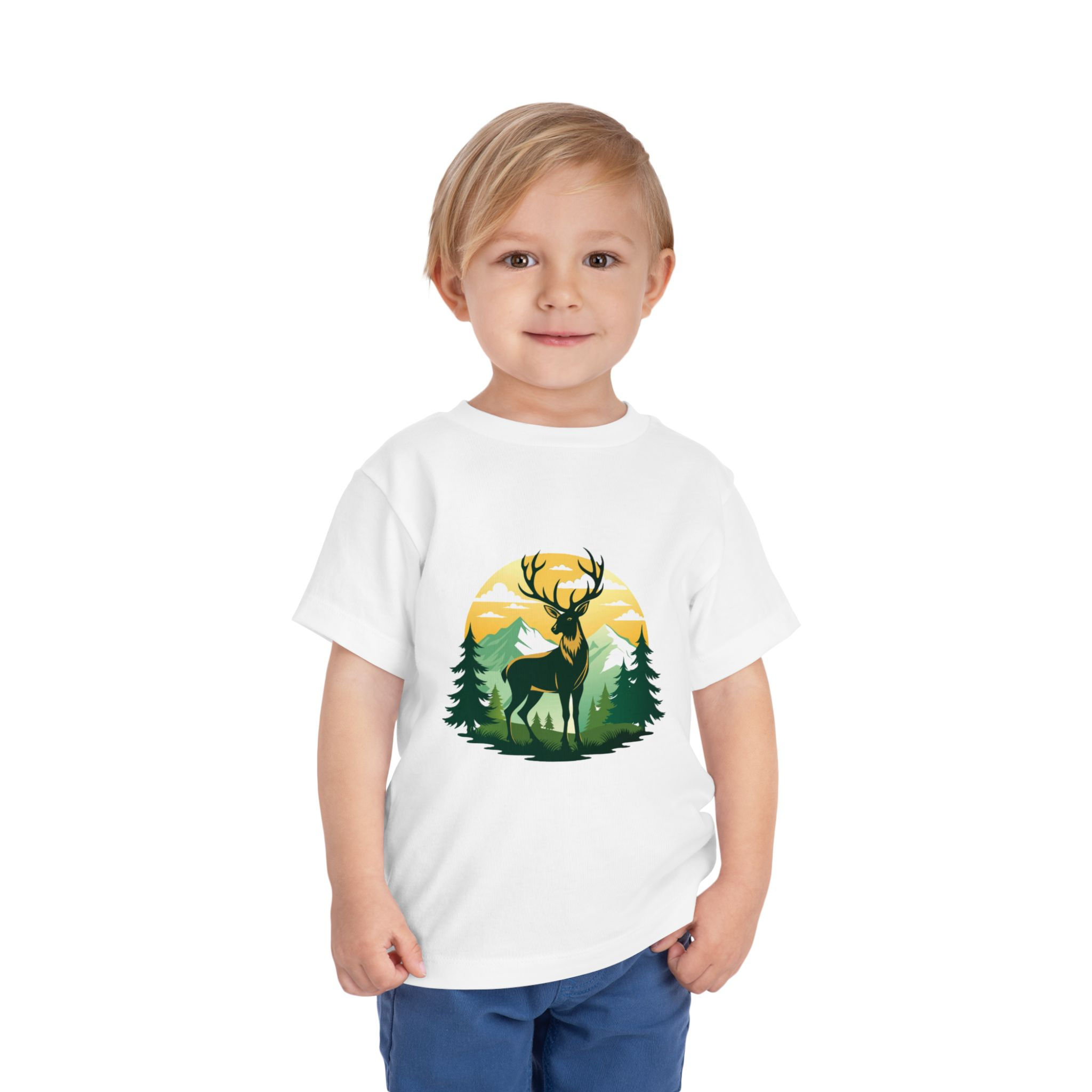 Deer Colorful Toddler Short Sleeve Tee