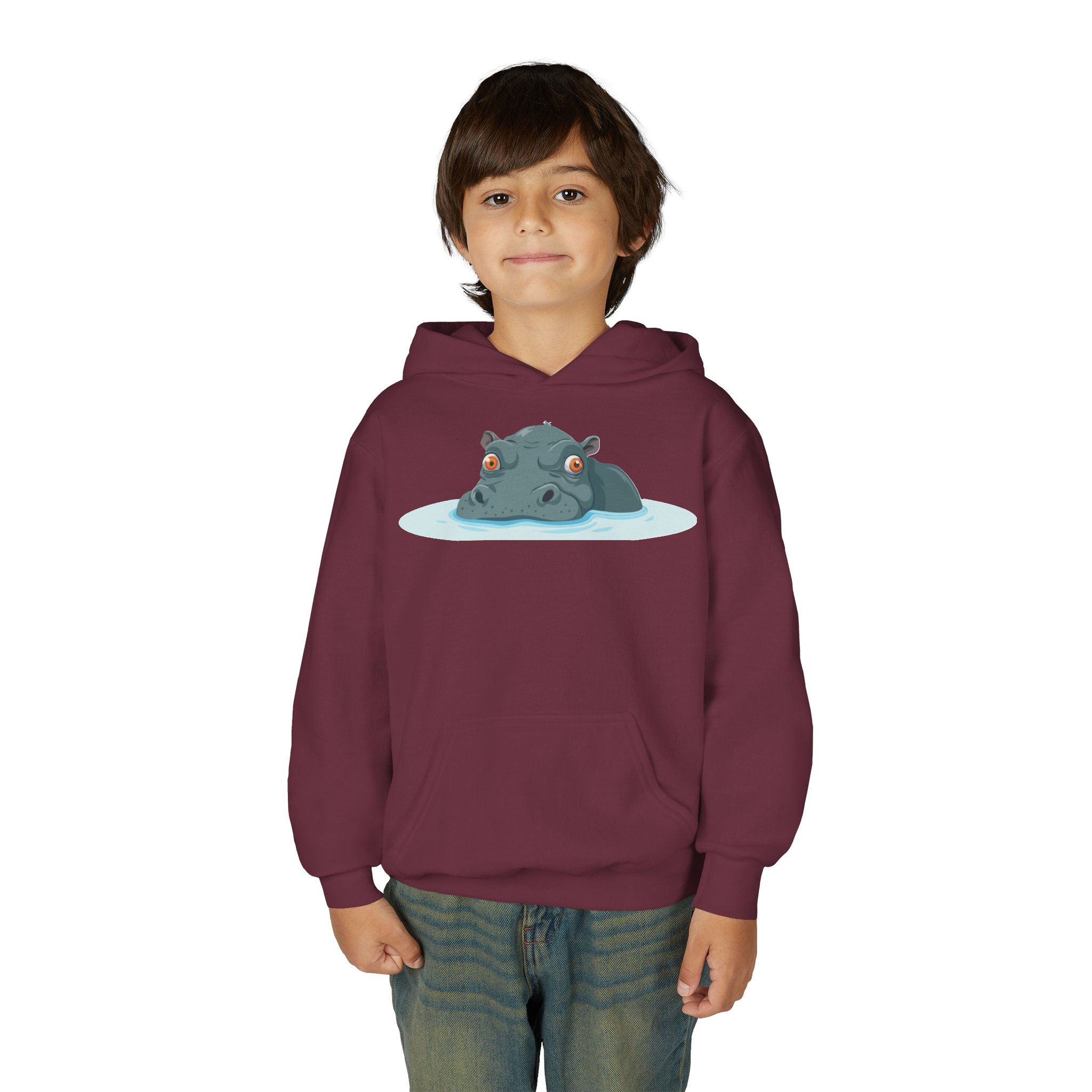 Hippo Colorful Youth Heavy Blend Hooded Sweatshirt