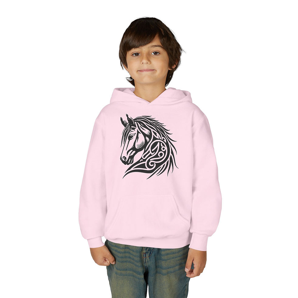 Thumbnail: Horse Youth Heavy Blend Hooded Sweatshirt