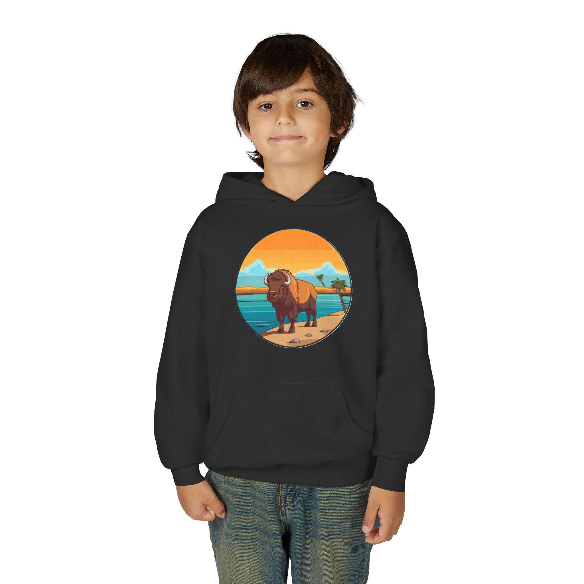 Bison Colorful Youth Heavy Blend Hooded Sweatshirt
