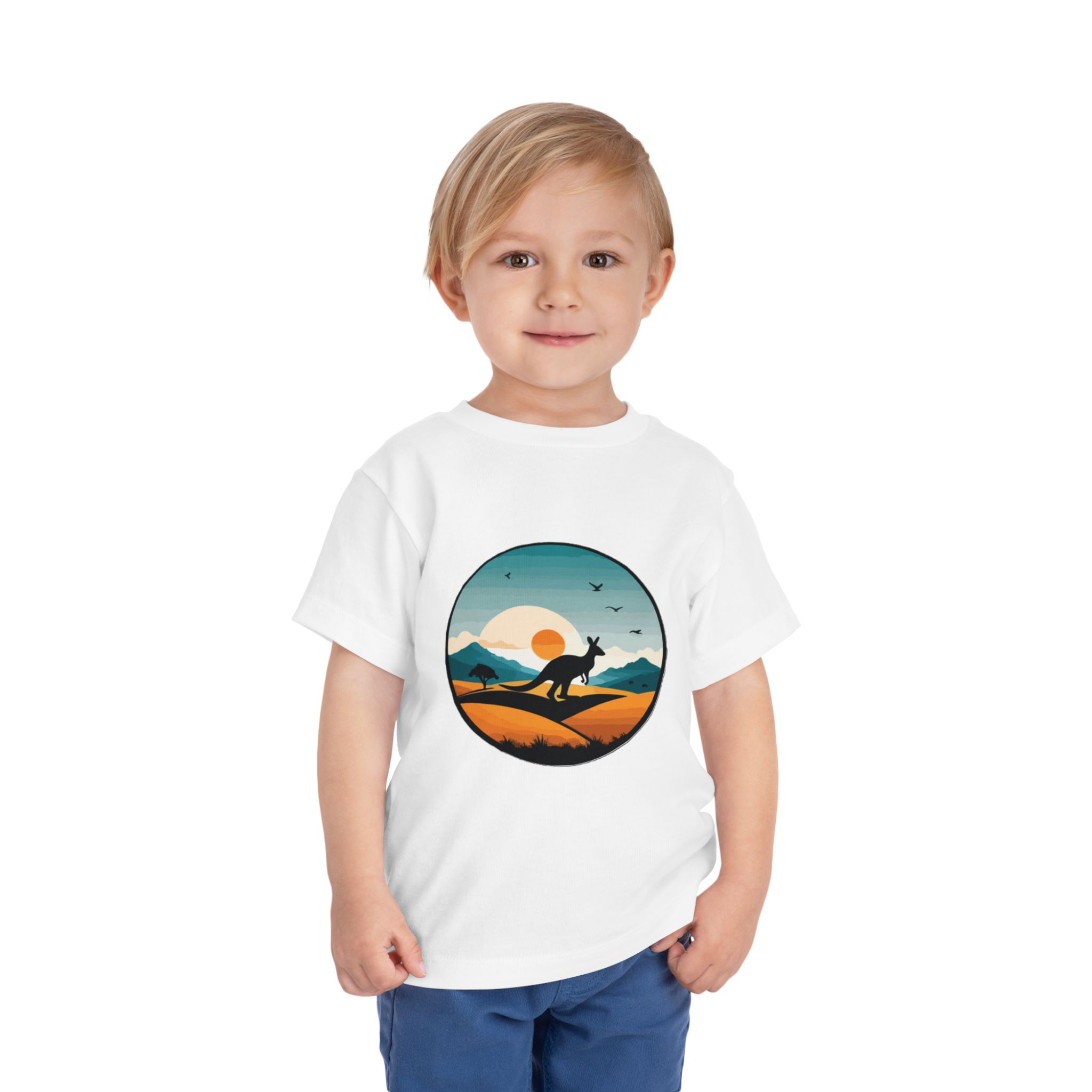 Kangaroo Colorful Toddler Short Sleeve Tee