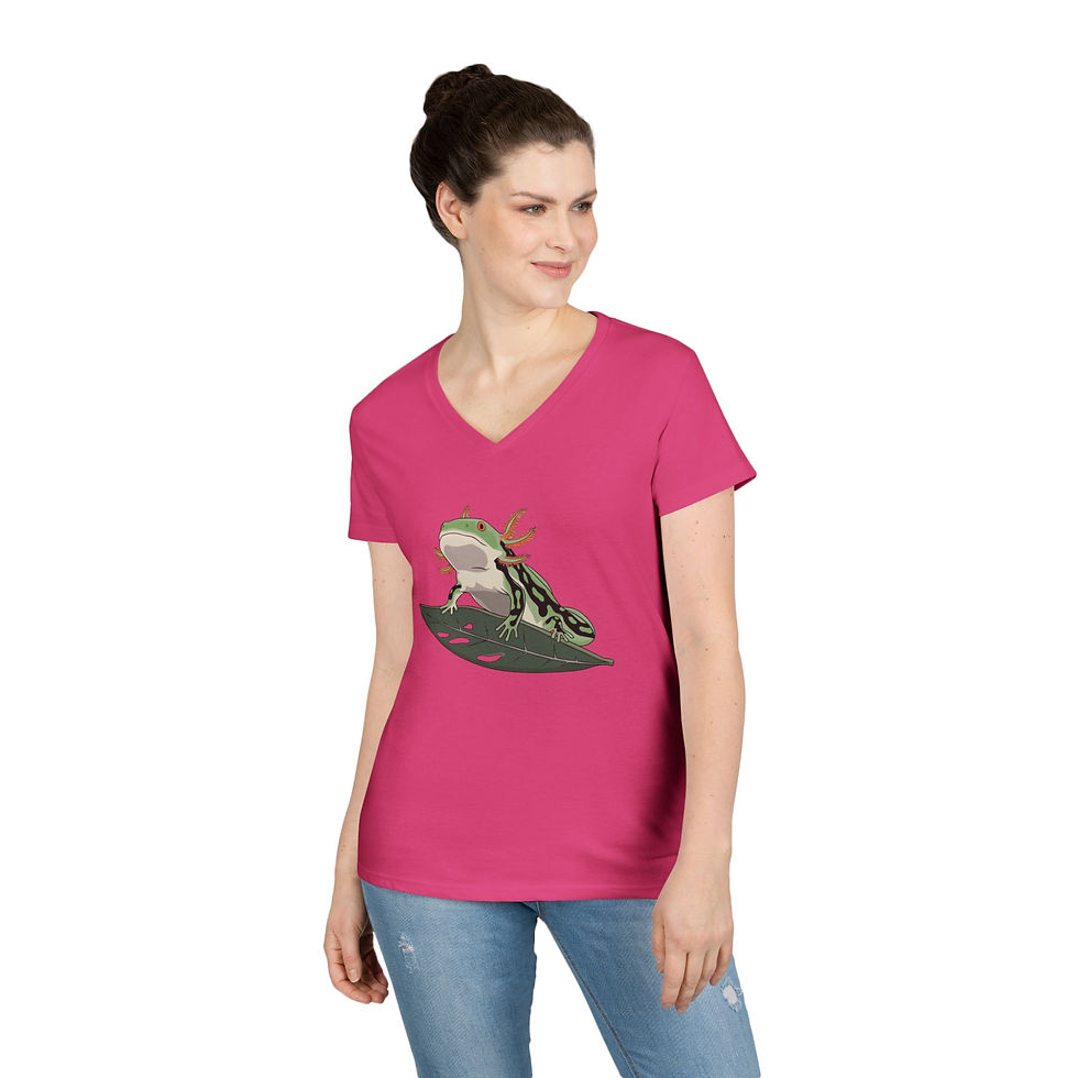 Thumbnail: Axolotl Colorful Ladies' V-Neck T-Shirt