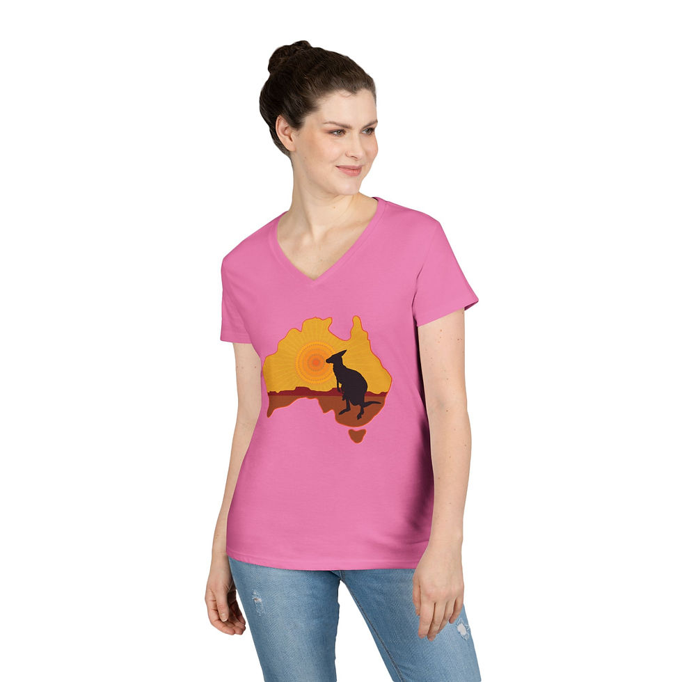 Thumbnail: Kangaroo Colorful Ladies' V-Neck T-Shirt
