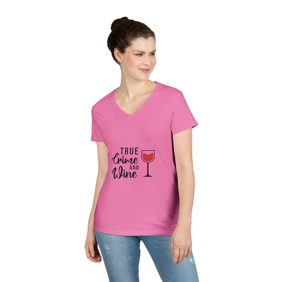 Thumbnail: True Crime and Wine Ladies' V-Neck T-Shirt