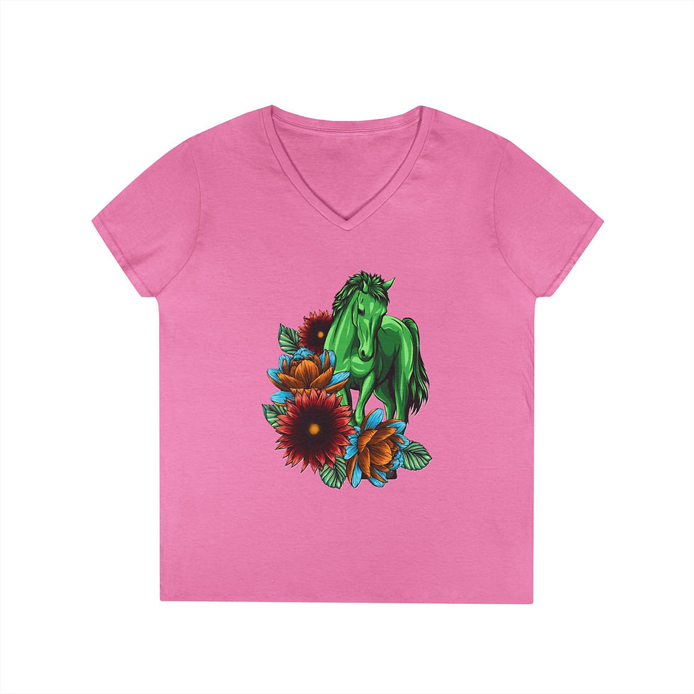 Thumbnail: Horse Colorful Ladies' V-Neck T-Shirt