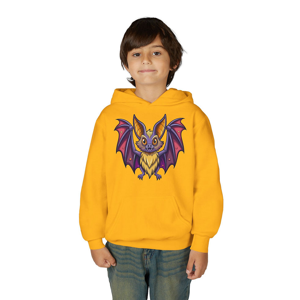 Thumbnail: Bat Colorful Youth Heavy Blend Hooded Sweatshirt