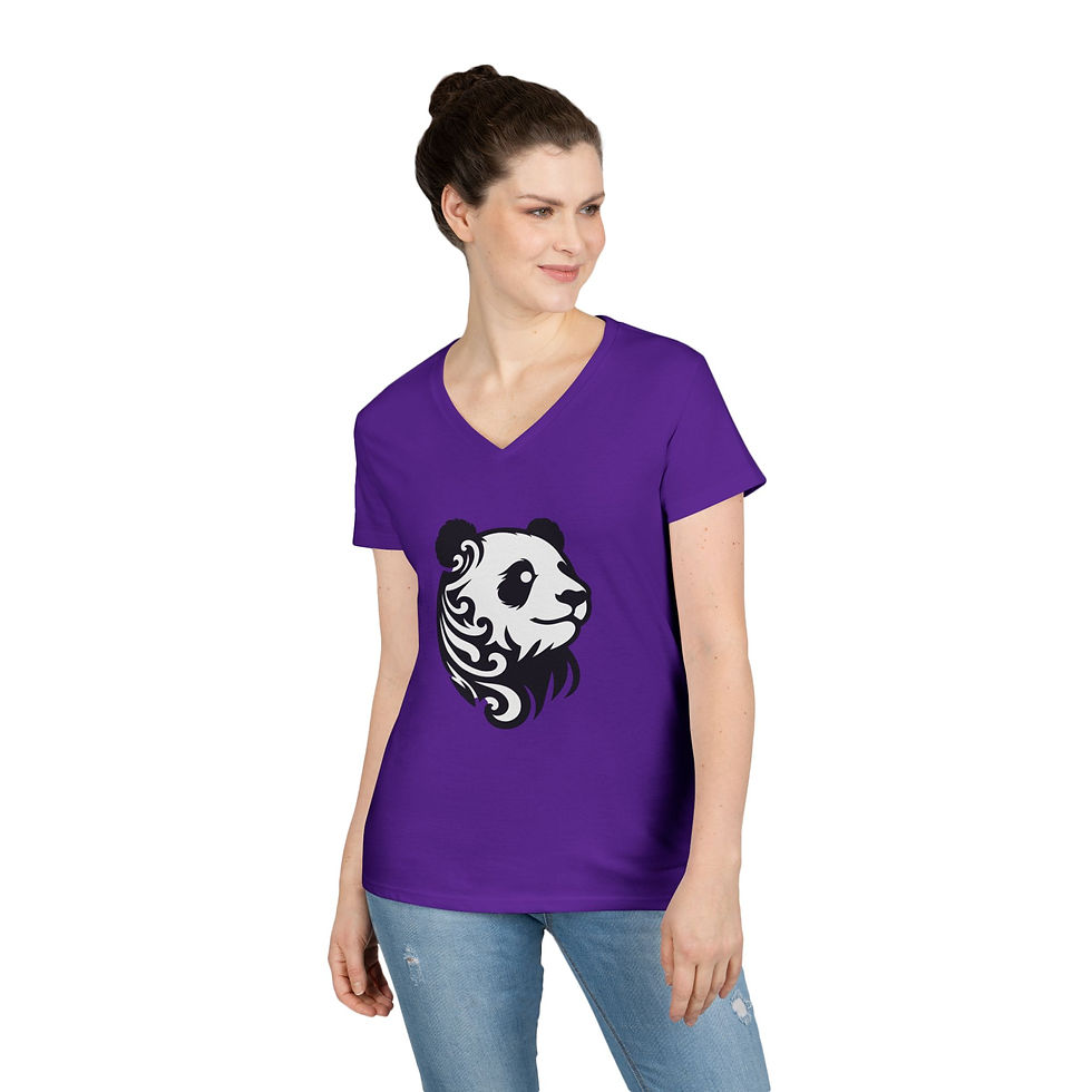 Thumbnail: Giant Panda Ladies' V-Neck T-Shirt