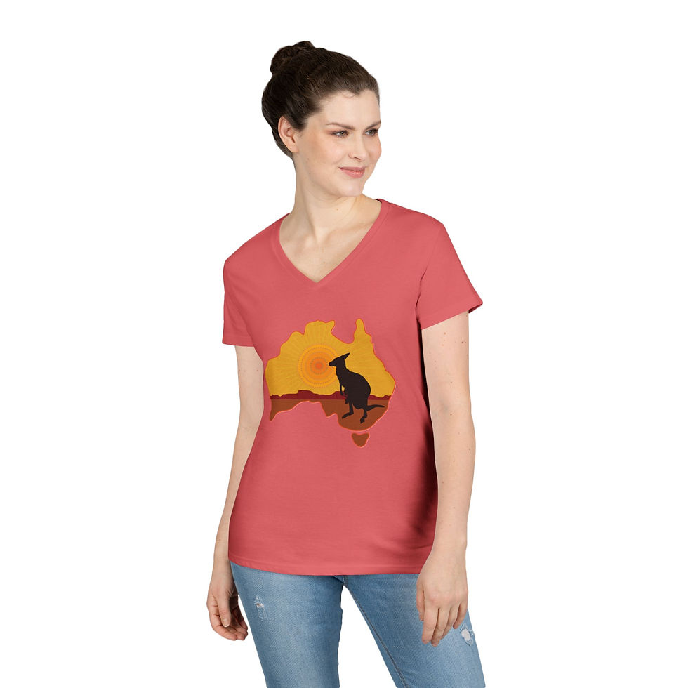 Thumbnail: Kangaroo Colorful Ladies' V-Neck T-Shirt