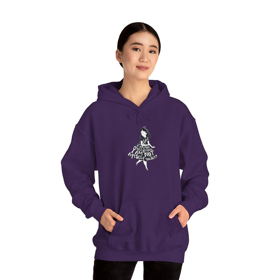 Thumbnail: Alice Quote from Wonderland Unisex Heavy Blend™ Hooded Sweatshirt