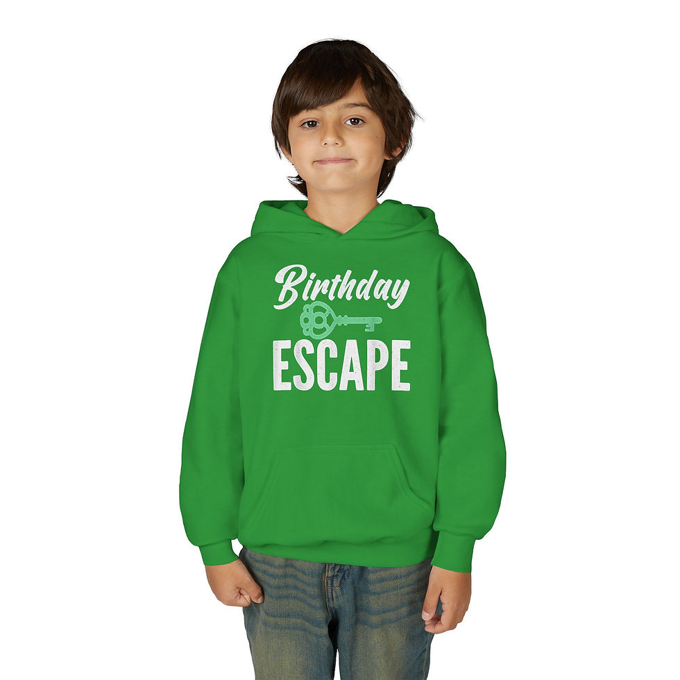 Thumbnail: Birthday Escape Youth Heavy Blend Hooded Sweatshirt